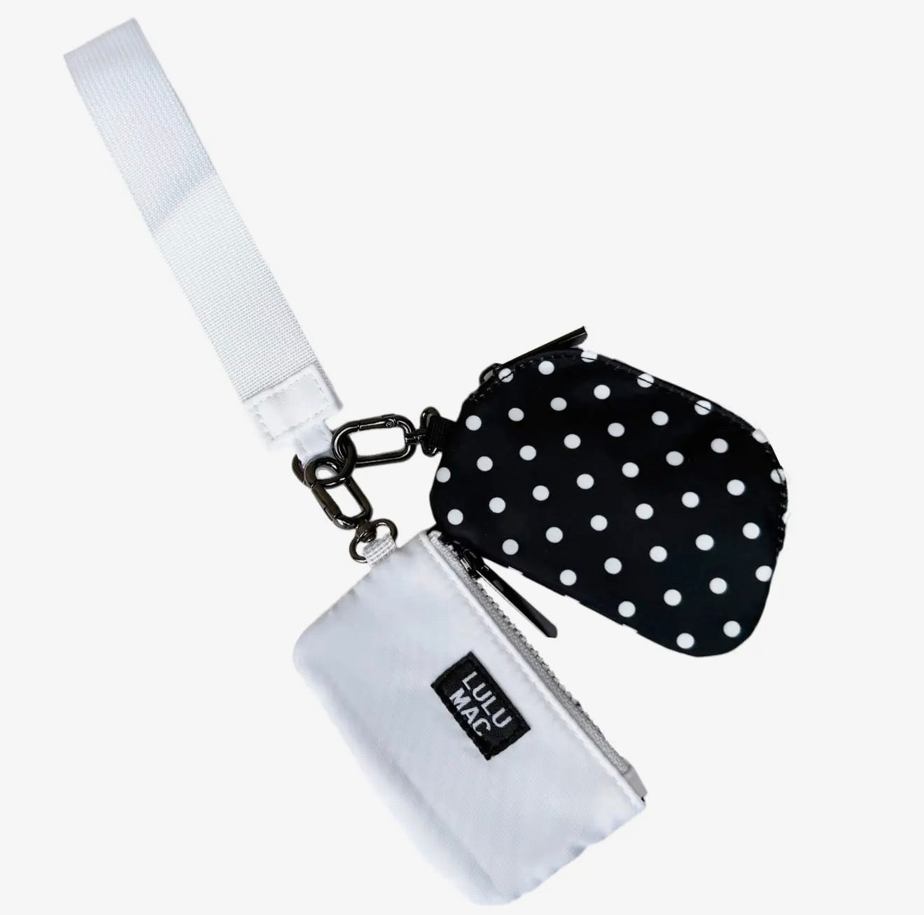 Black/White Dots LuLu Mac Double Pouch Wristlets