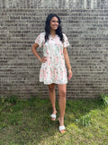 Pink Floral Layered Dress