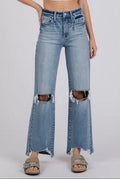 Affordable distressed blue jeans 