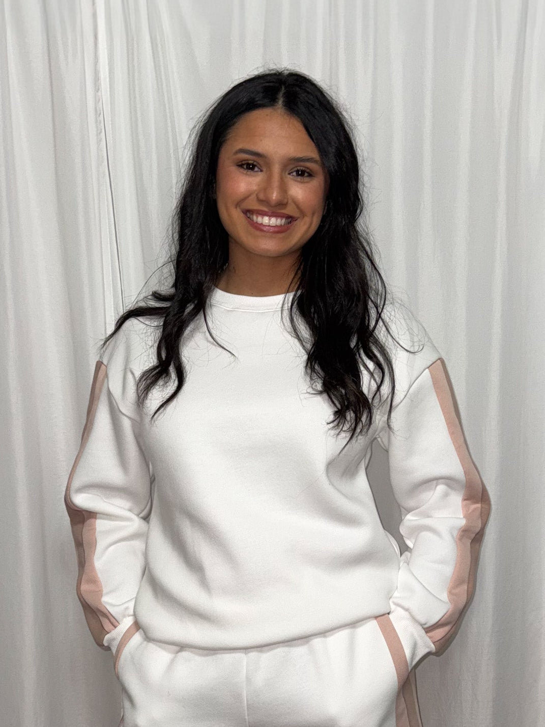 2 piece color block long sleeve set